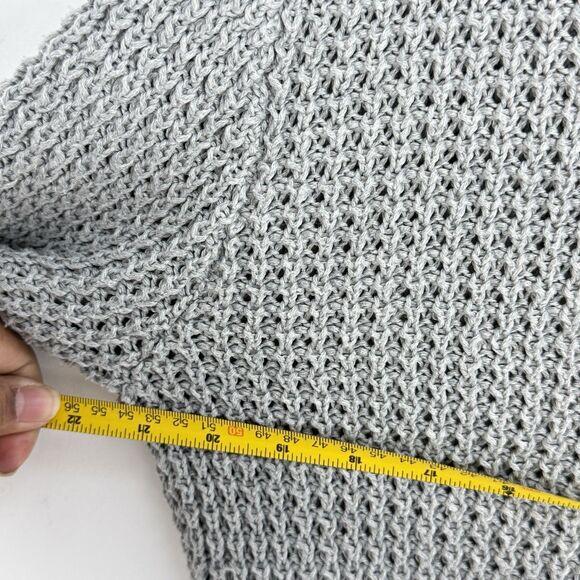 Pull and Bear Womens Small Gray Knit Ribbed Oversized Cropped Pullover Sweater - Picture 10 of 10